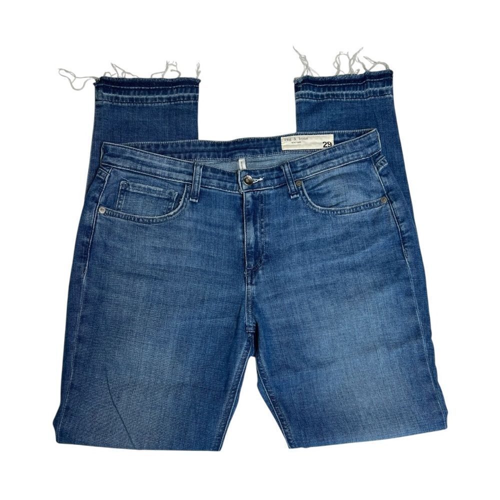 Rag & Bone Dre Low-Rise Slim Boyfriend Released Raw Hem Jeans Size 29 - Picture 3 of 11